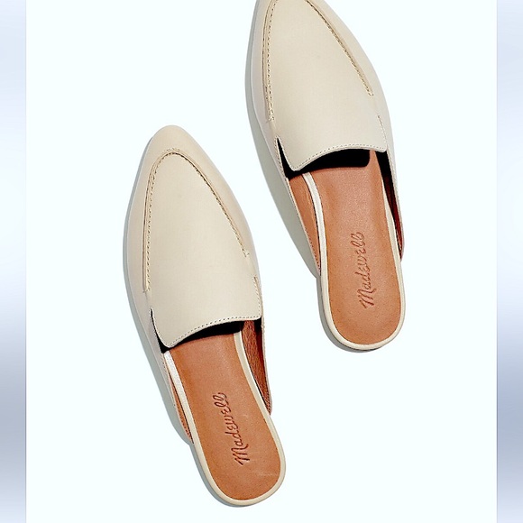 Madewell Shoes - Madewell Frances Skimmer mule in leather size 9 grey/cream color